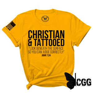 Ink & Faith Tee Xs / Mustard Unisex Cut Cgg Perfect