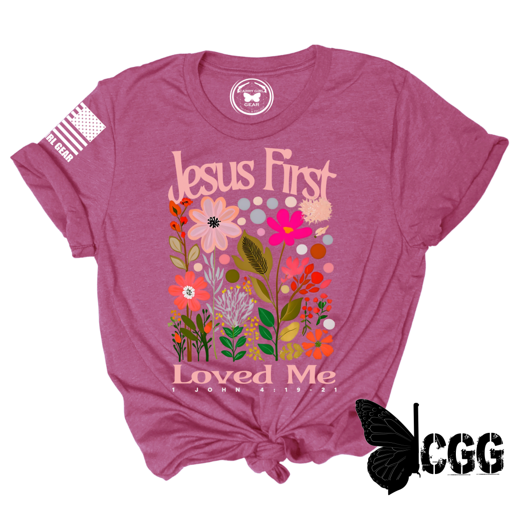 Jesus First Tee Xs / Magenta Unisex Cut Cgg Perfect