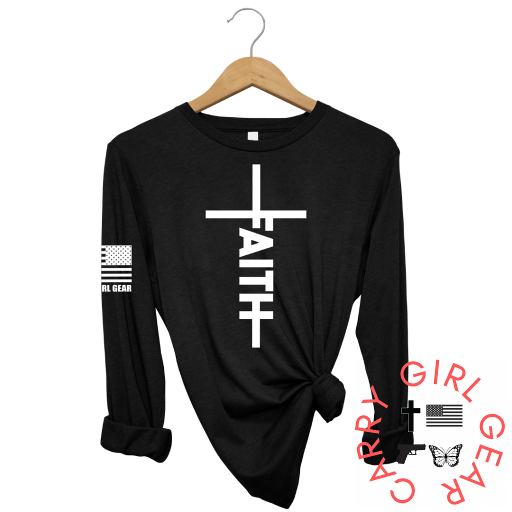 Jesus Has My Back Long Sleeve Black / Xs