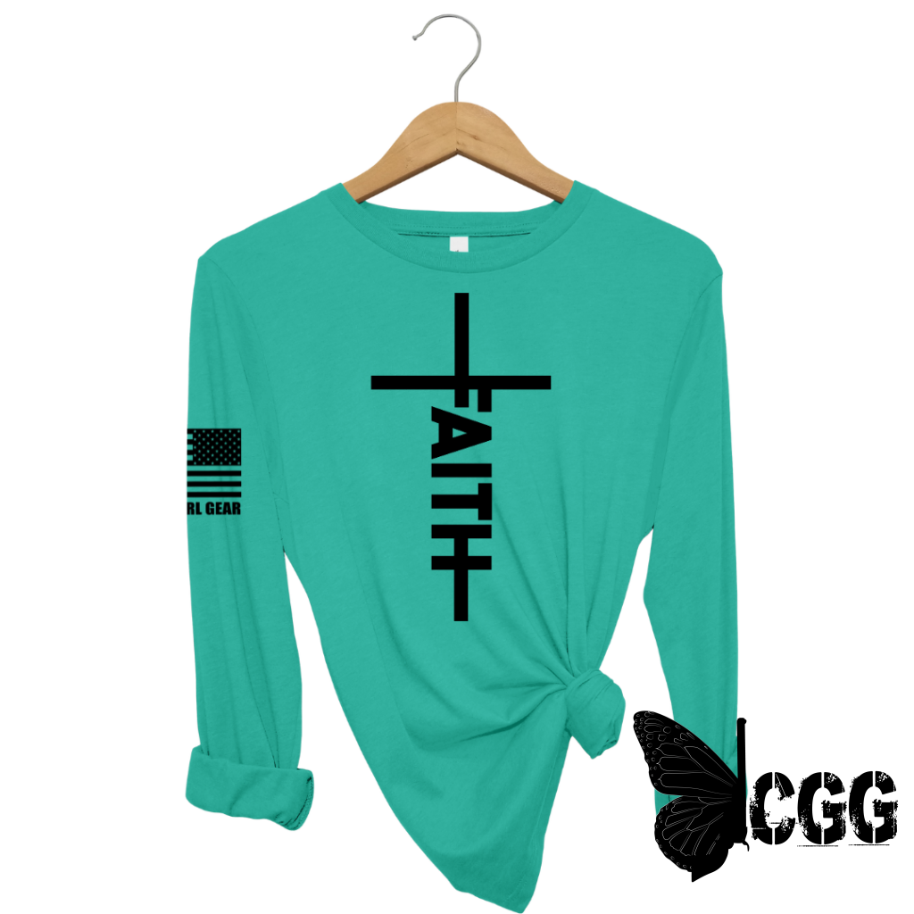 Jesus Has My Back Long Sleeve Jade / Xs