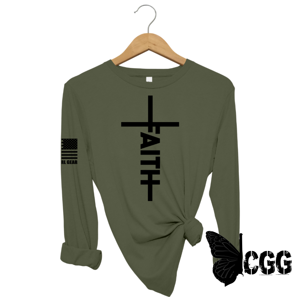 Jesus Has My Back Long Sleeve Olive / Xs