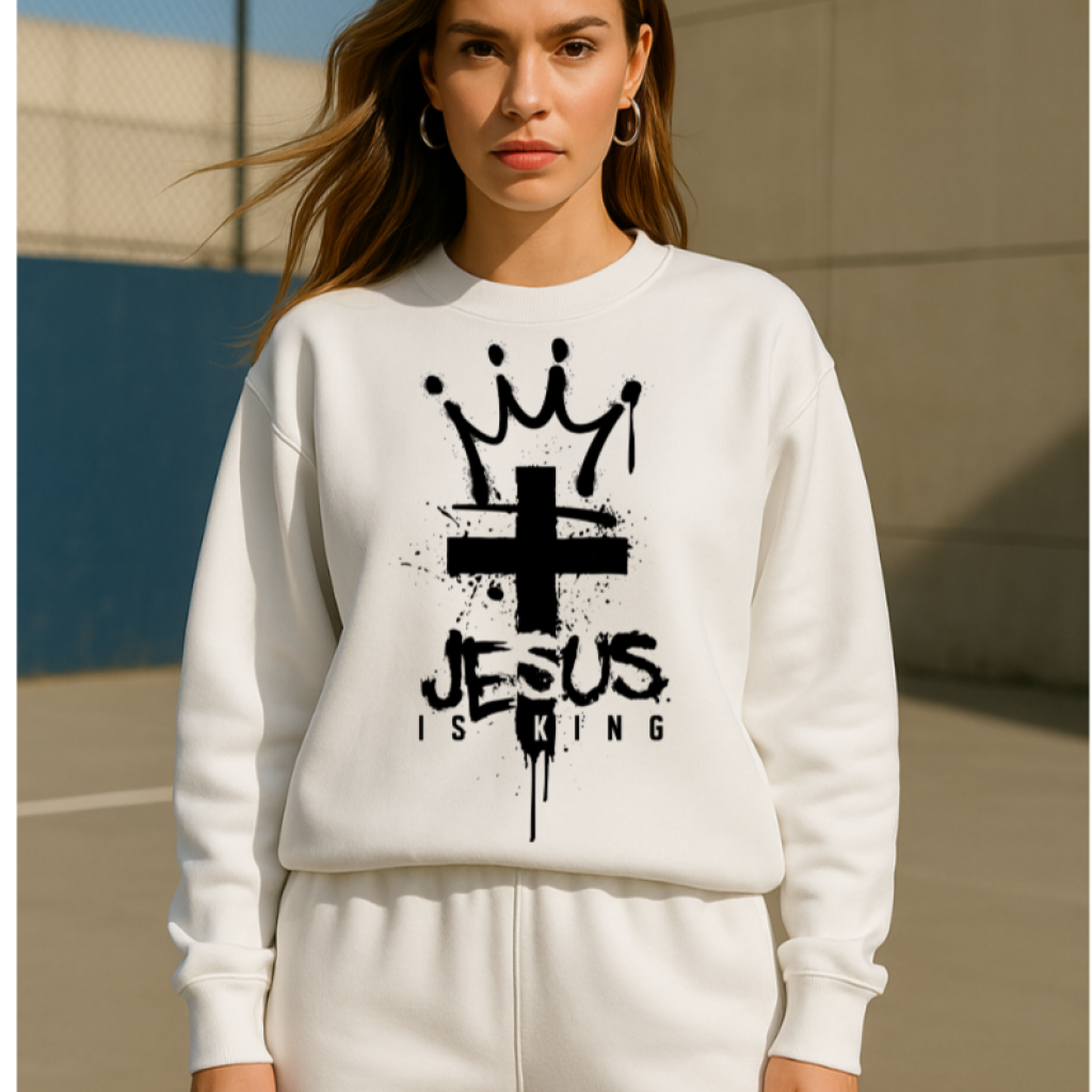 JESUS IS KING CREWNECK XS / White Clothing Set