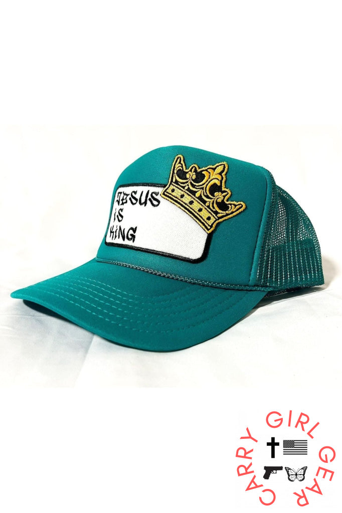 Jesus is King patch trucker hat -clearance Teel