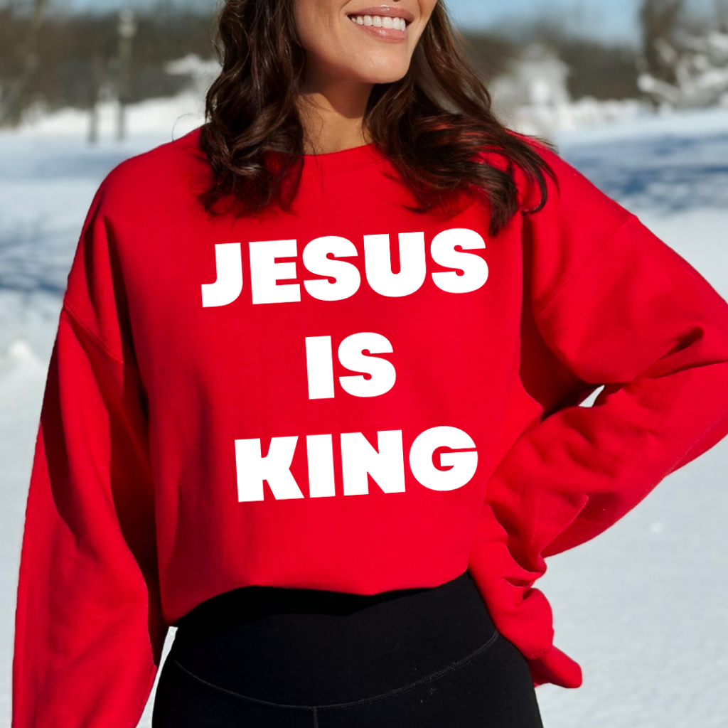 JESUS IS KING SWEATSHIRT SM / RED Sweatshirt