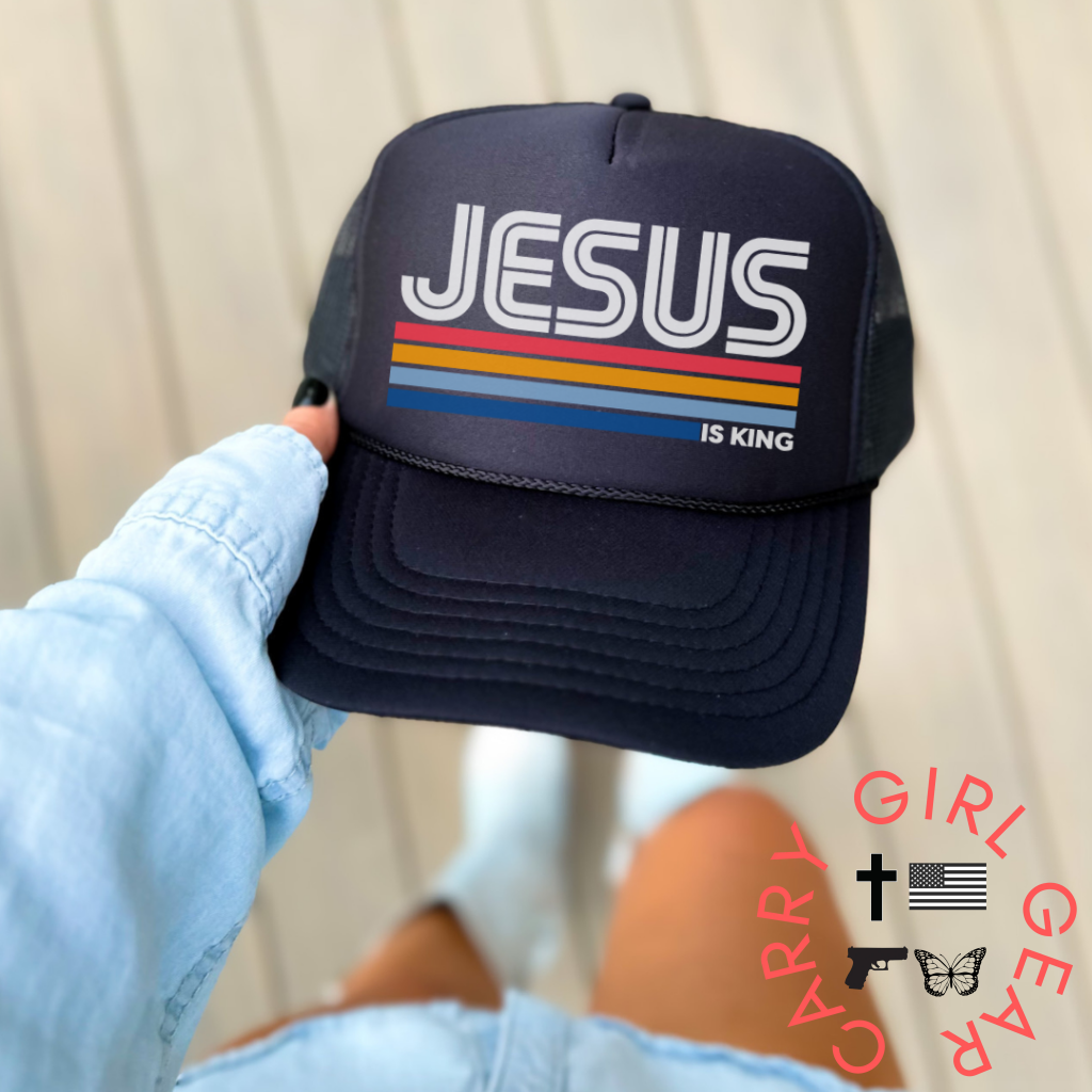 JESUS IS KING Trucker MIDNIGHT