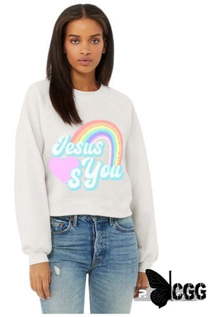 Jesus Loves You Design Crew Sweatshirt