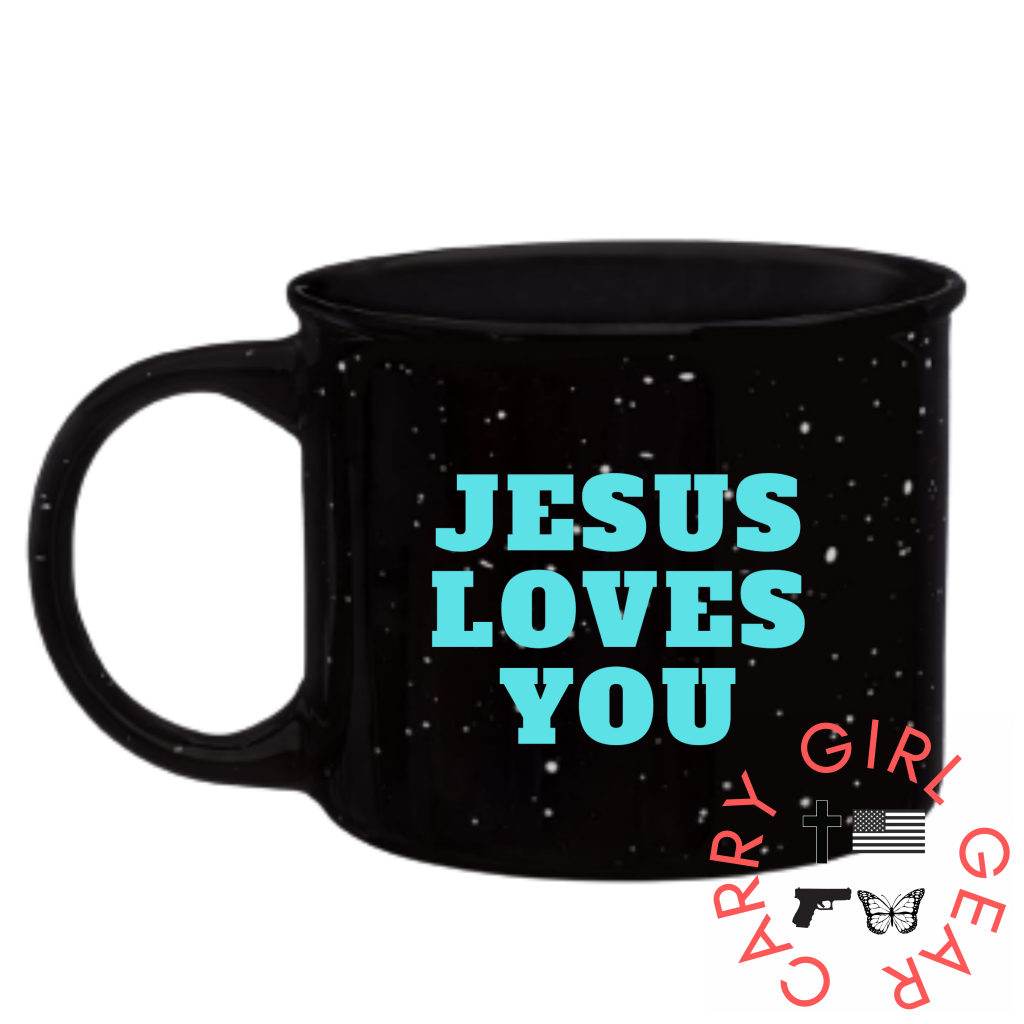 JESUS LOVES YOU Mug & PLUS Daily Verse of the day Camper Mug