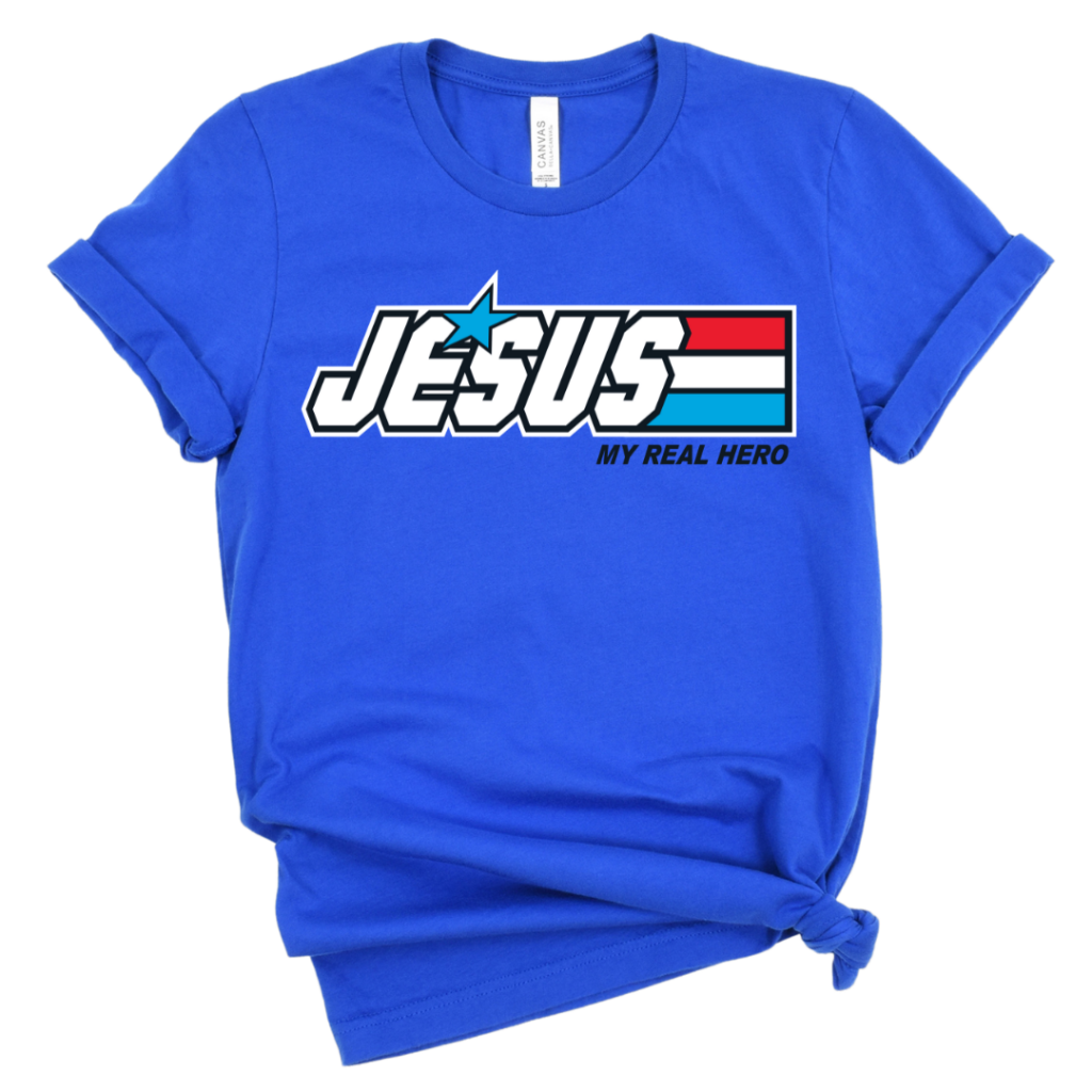 JESUS MY REAL HERO TEE ROYAL BLUE / XS T-Shirts