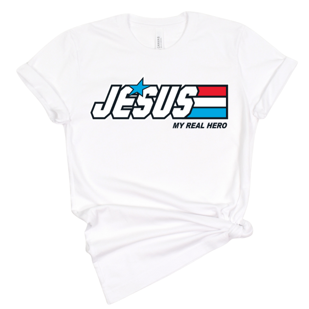 JESUS MY REAL HERO TEE White / XS T-Shirts