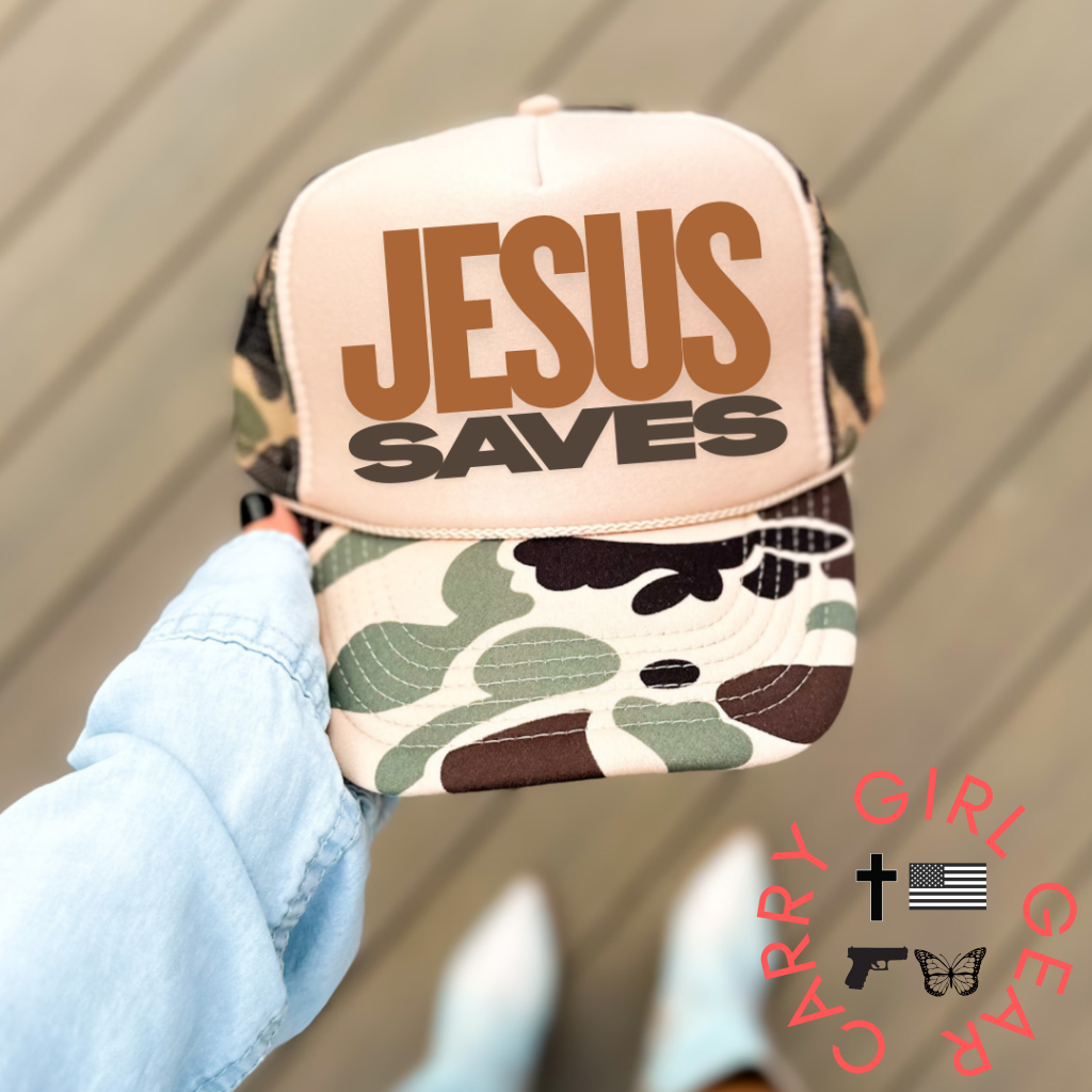 JESUS SAVES Trucker Victory Camo