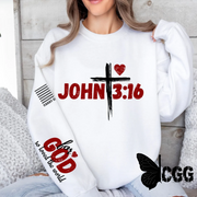 John 3:16 Sweatshirt Sweatshirt / White Xs