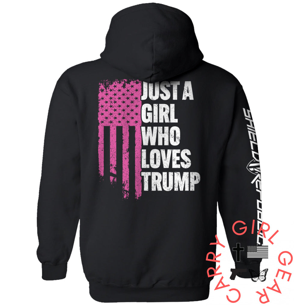 Just A Girl Who Loves Trump Hoodie / Black / S NC - Apparel