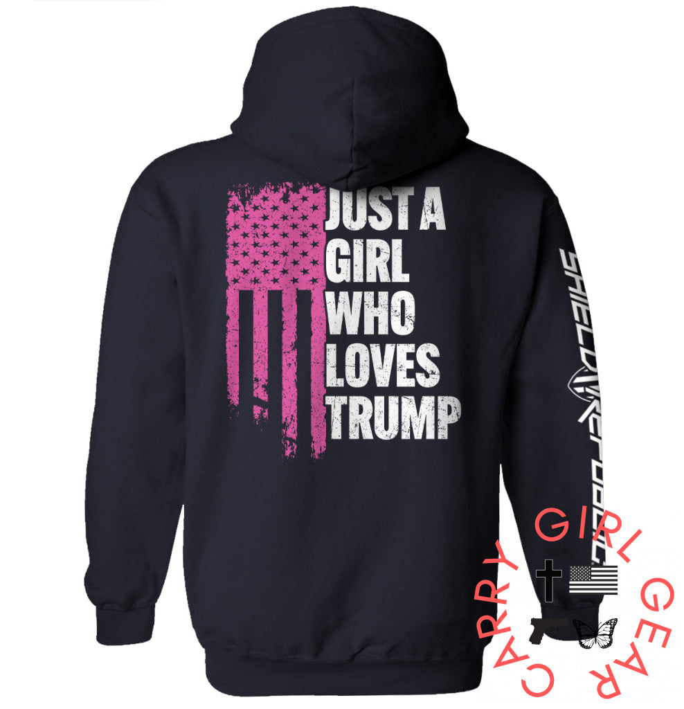 Just A Girl Who Loves Trump Hoodie / Navy / S NC - Apparel