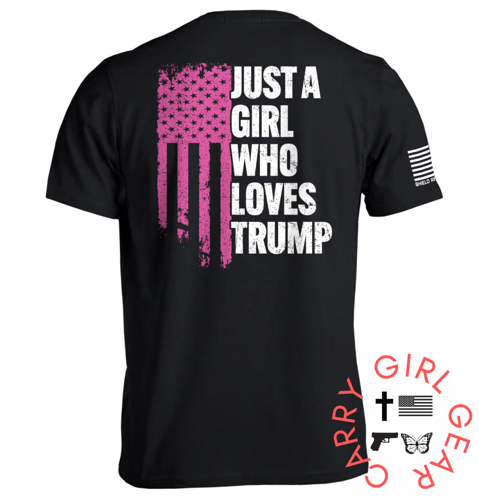 Just A Girl Who Loves Trump Tee / Black / S NC - Apparel