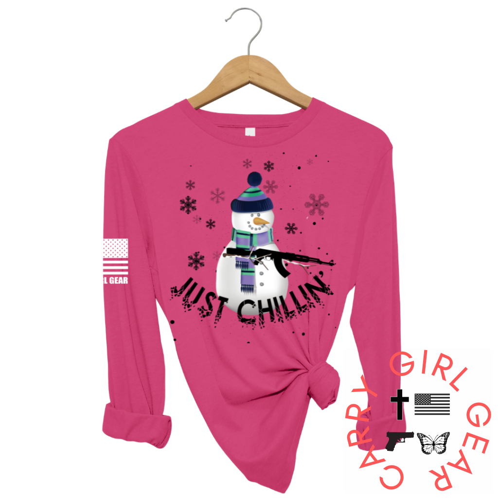 Just Chillin Long Sleeve Berry / Xs