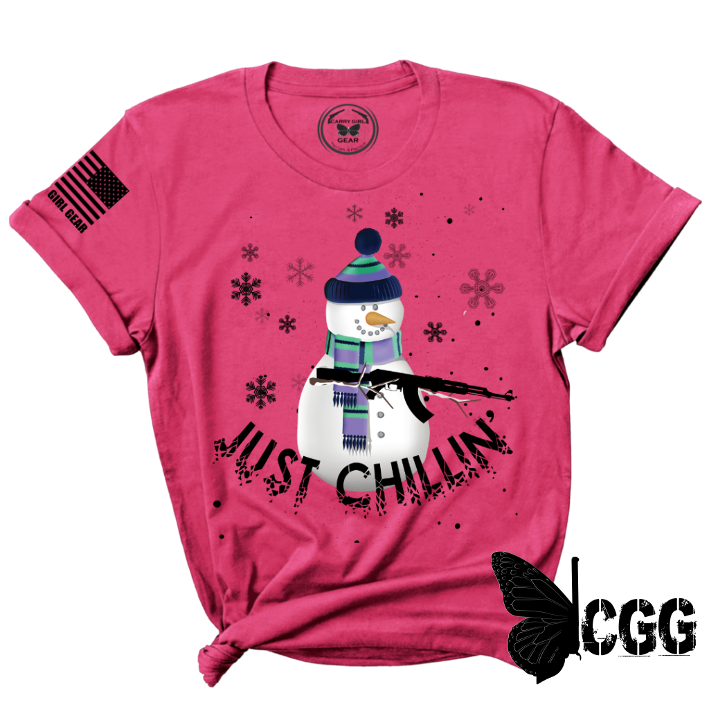 Just Chillin Tee Xs / Berry Unisex Cut Cgg Perfect