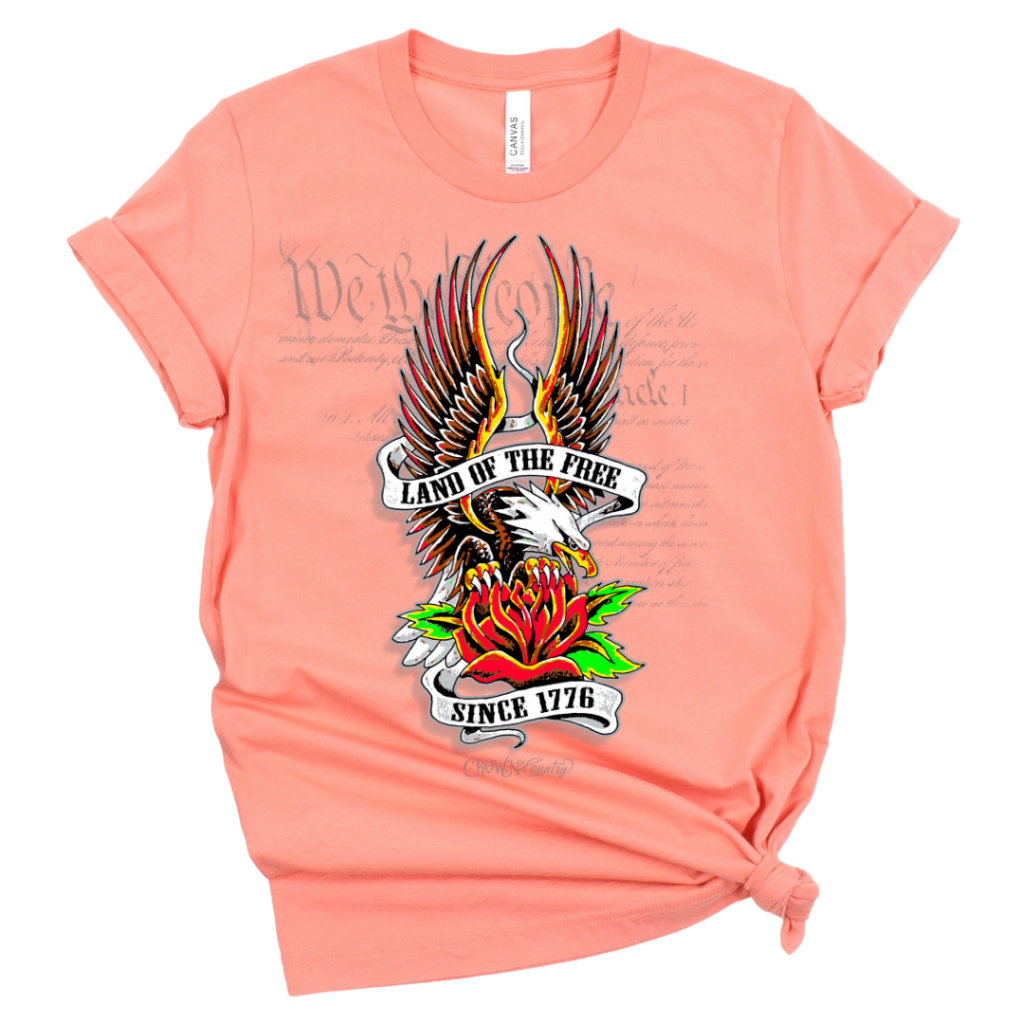 LAND OF THE FREE TEE SUNSET / XS T-Shirts