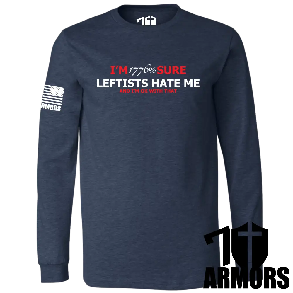 Leftists Hate Me Long Sleeve Sm / Navy