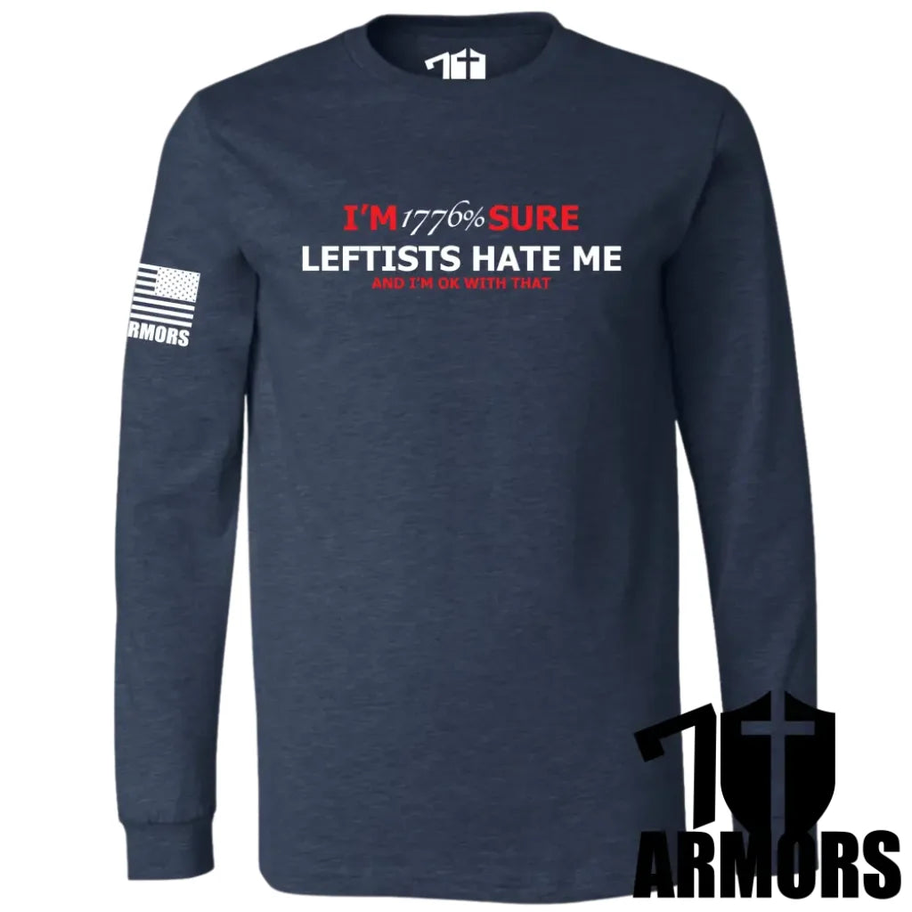 Leftists Hate Me Long Sleeve Sm / Navy