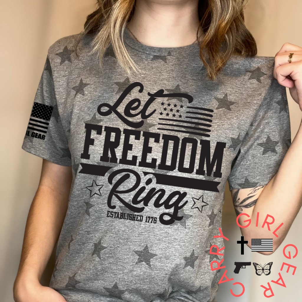 Let Freedom Ring Tee Xs / Granite Unisex Cut Cgg Perfect Tee