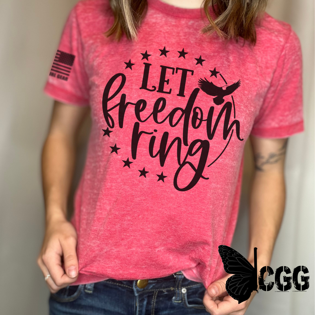 Let Freedom Ring Tee Xs / Blue Acid Wash Unisex Cut Cgg Perfect