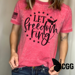 Let Freedom Ring Tee Xs / Red Acid Wash Unisex Cut Cgg Perfect