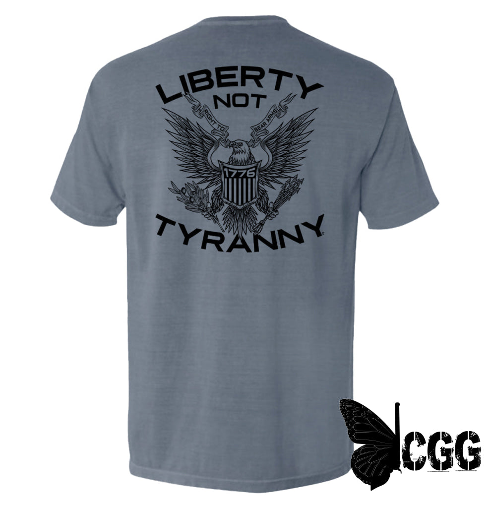 Liberty Not Tyranny Blue Jean / S Comfort Colors Pocket Tee Nc - Apparel