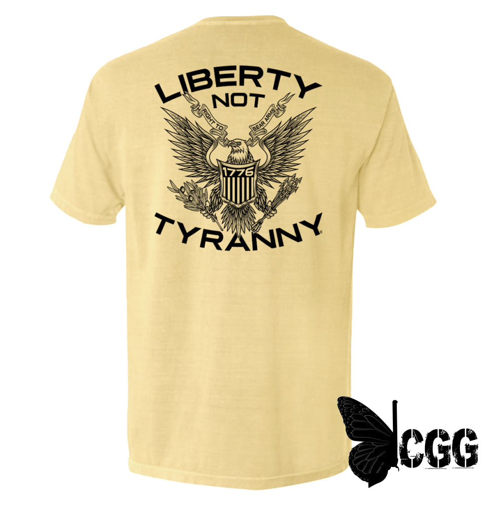 Liberty Not Tyranny Butter / S Comfort Colors Pocket Tee Nc - Apparel