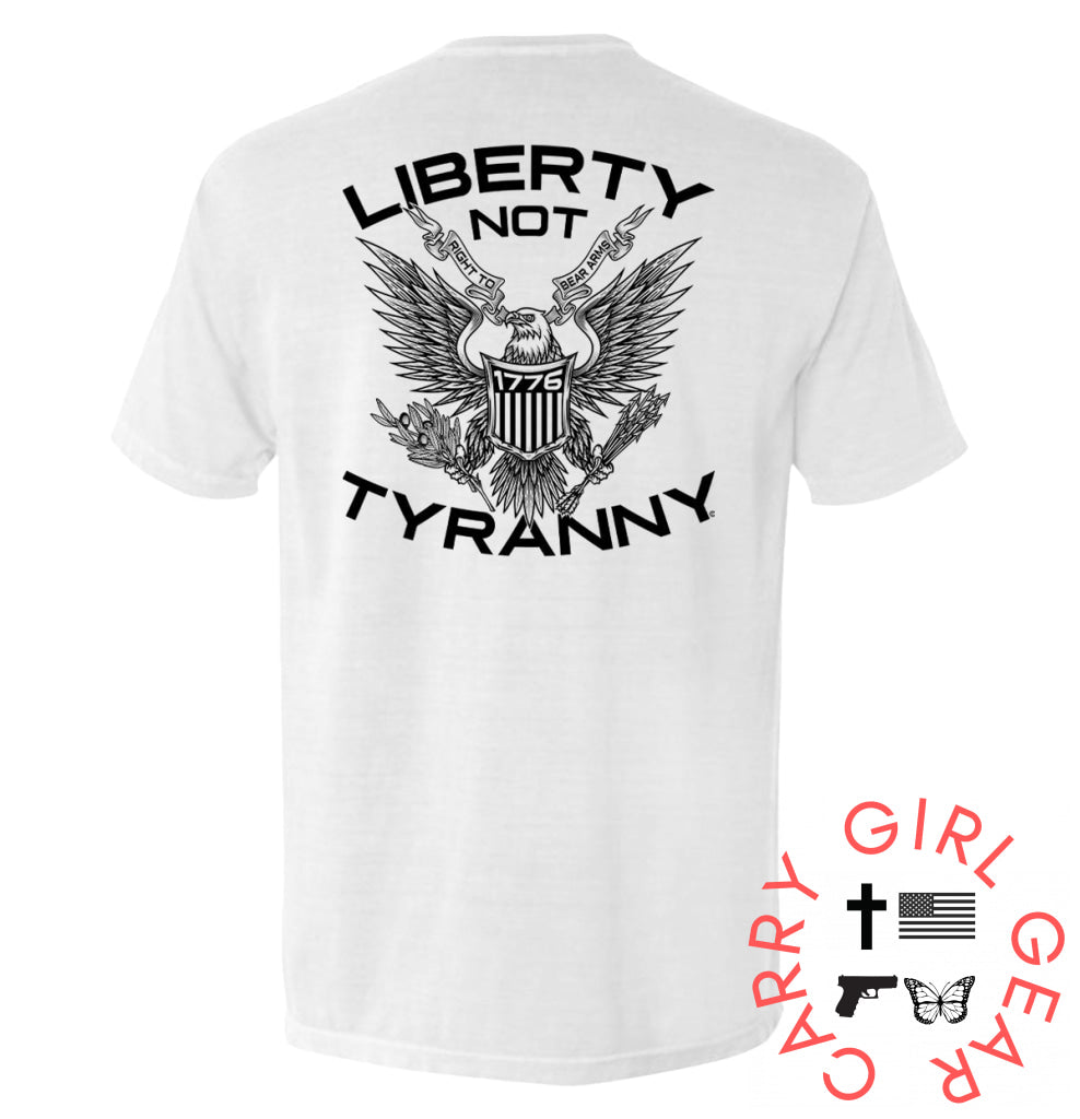 Liberty Not Tyranny White / S Comfort Colors Pocket Tee Nc - Apparel