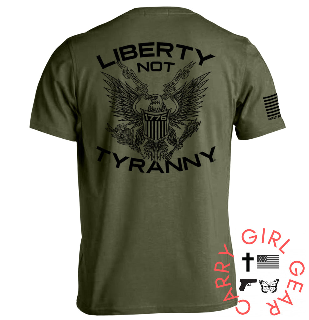 Liberty Not Tyranny Military Green / S Tee Nc - Apparel