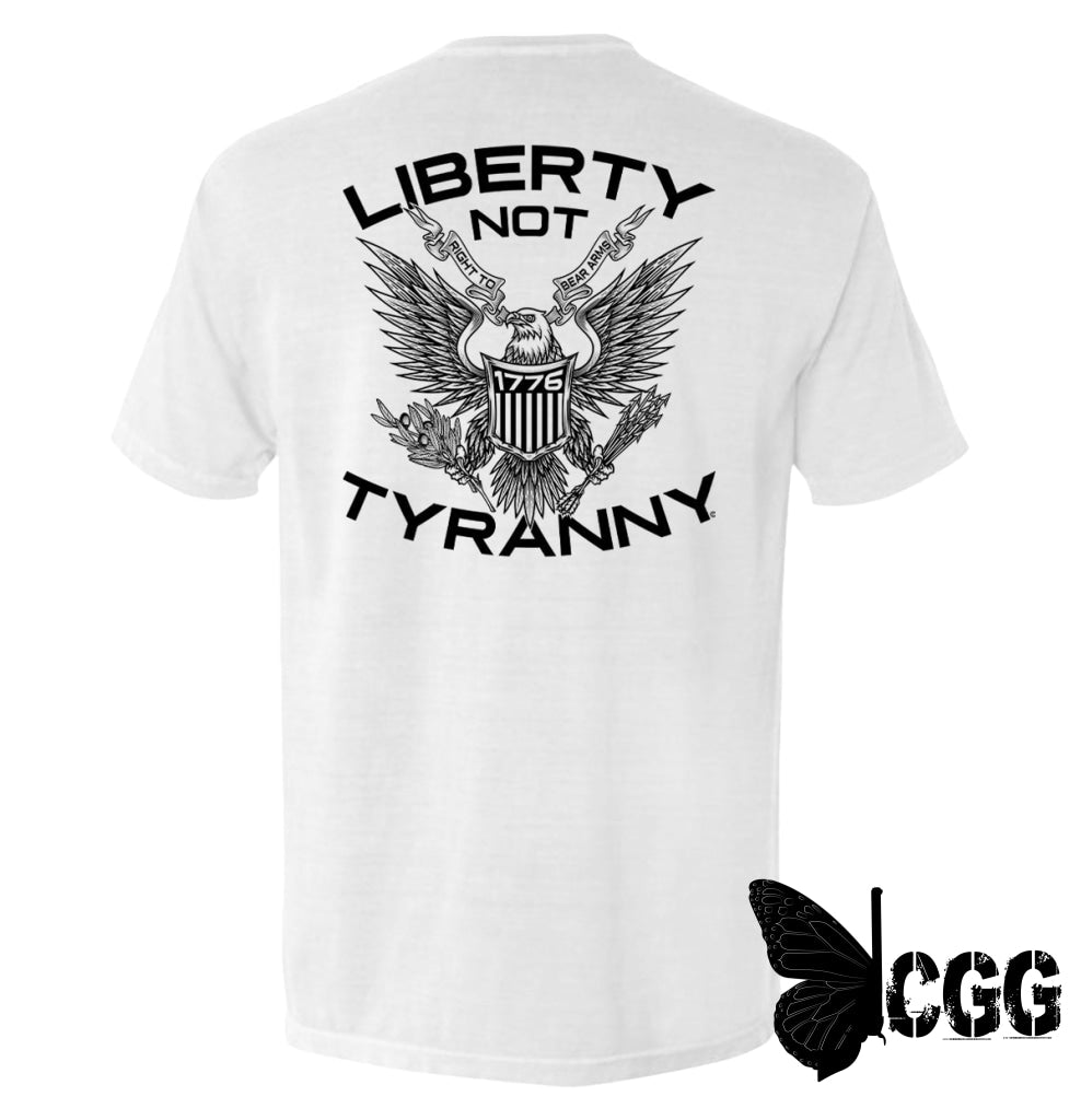 Liberty Not Tyranny White / S Comfort Colors Pocket Tee Nc - Apparel