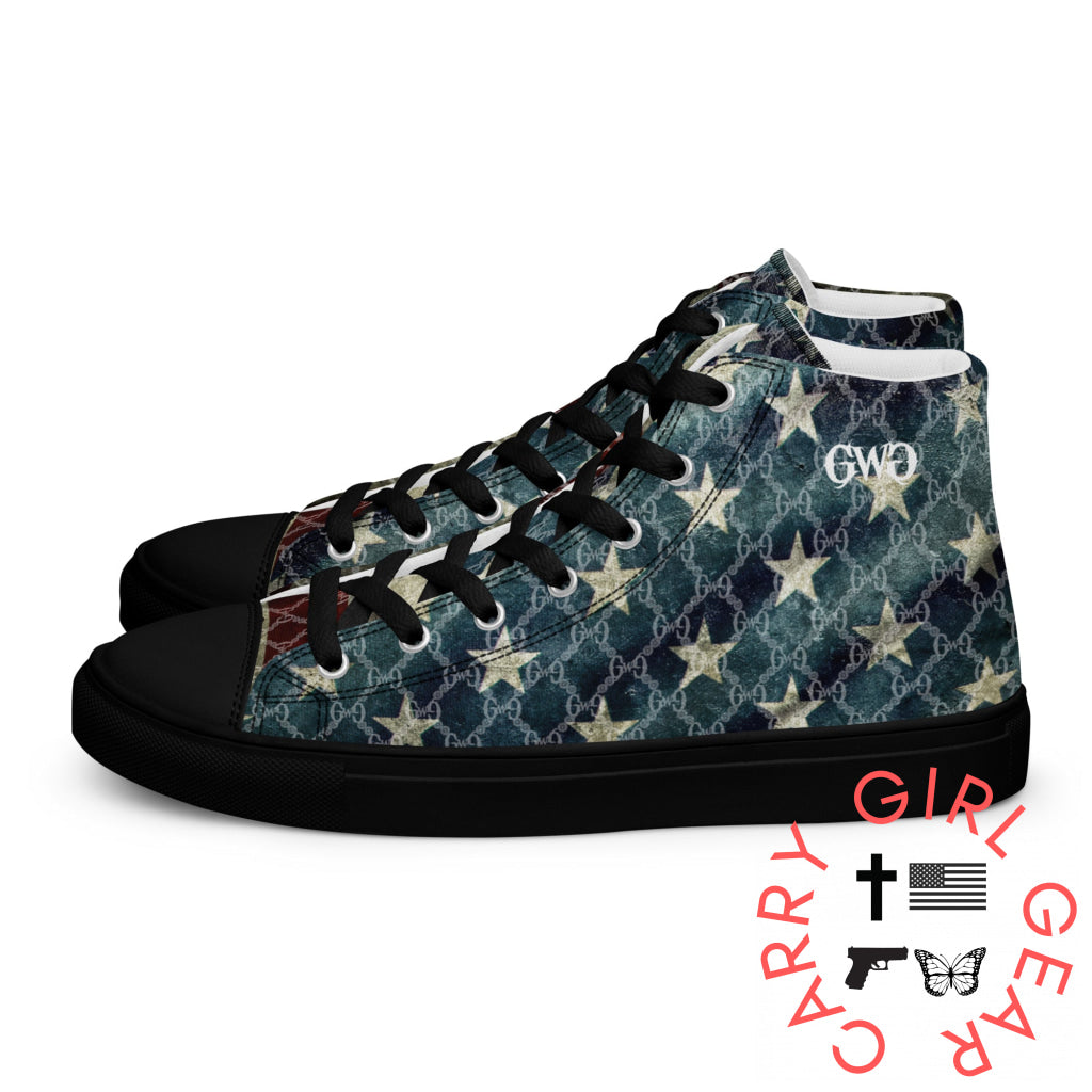 Liberty Women’s High Top Canvas Shoes Black / 5 Shoes