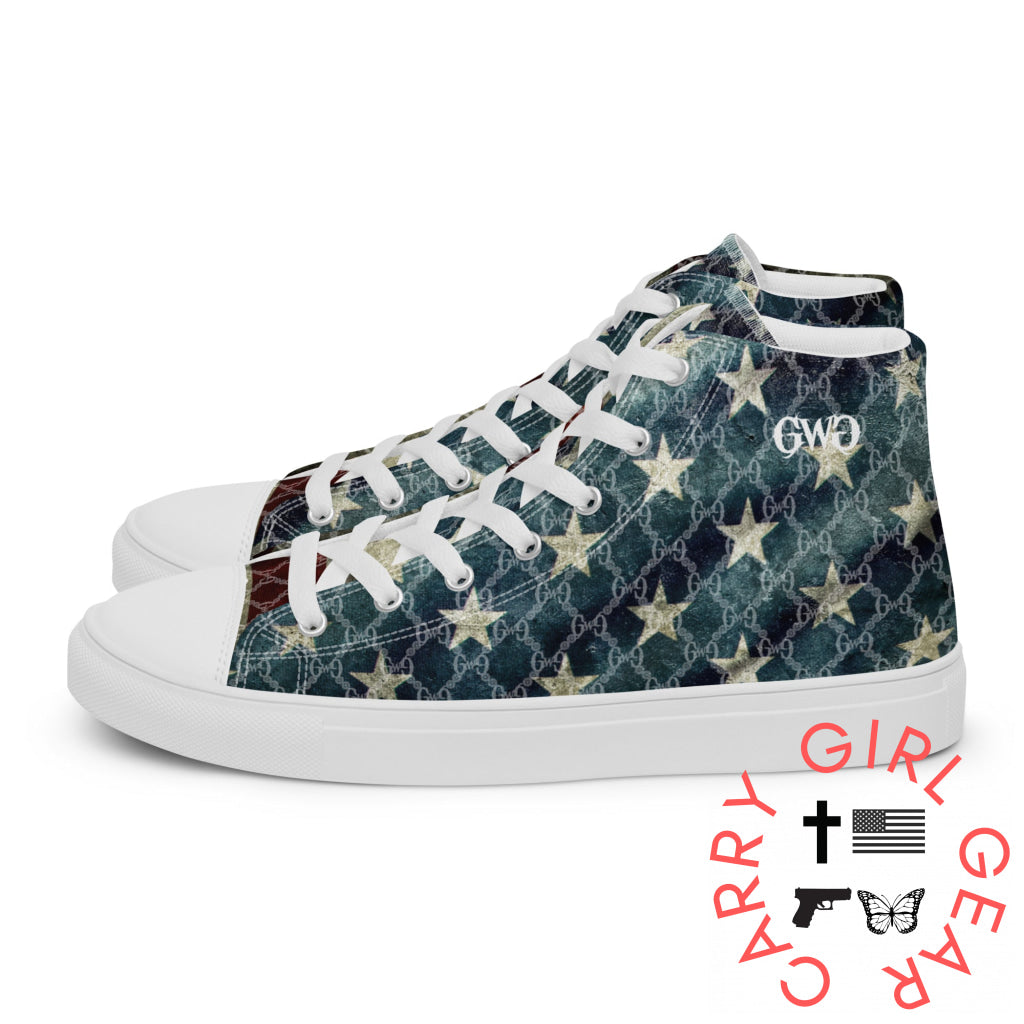 Liberty Women’s High Top Canvas Shoes White / 5 Shoes
