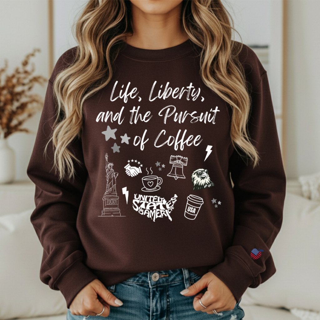 LIFE LIBERTY & COFFEE CREW SM / CHOCOLATE Sweatshirt