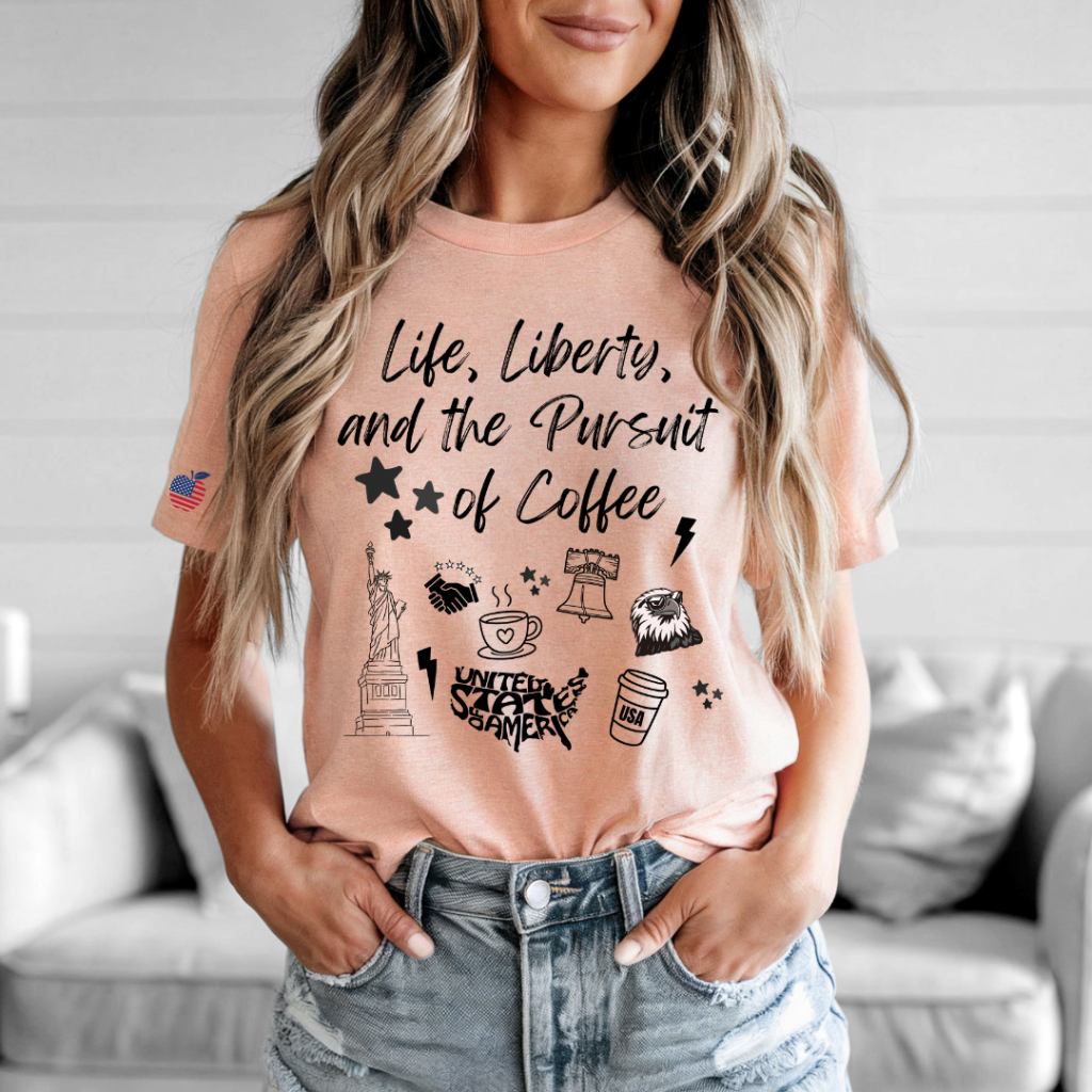 LIFE LIBERTY & COFFEE TEE SUNSET / XS / UNISEX TEE T-Shirts