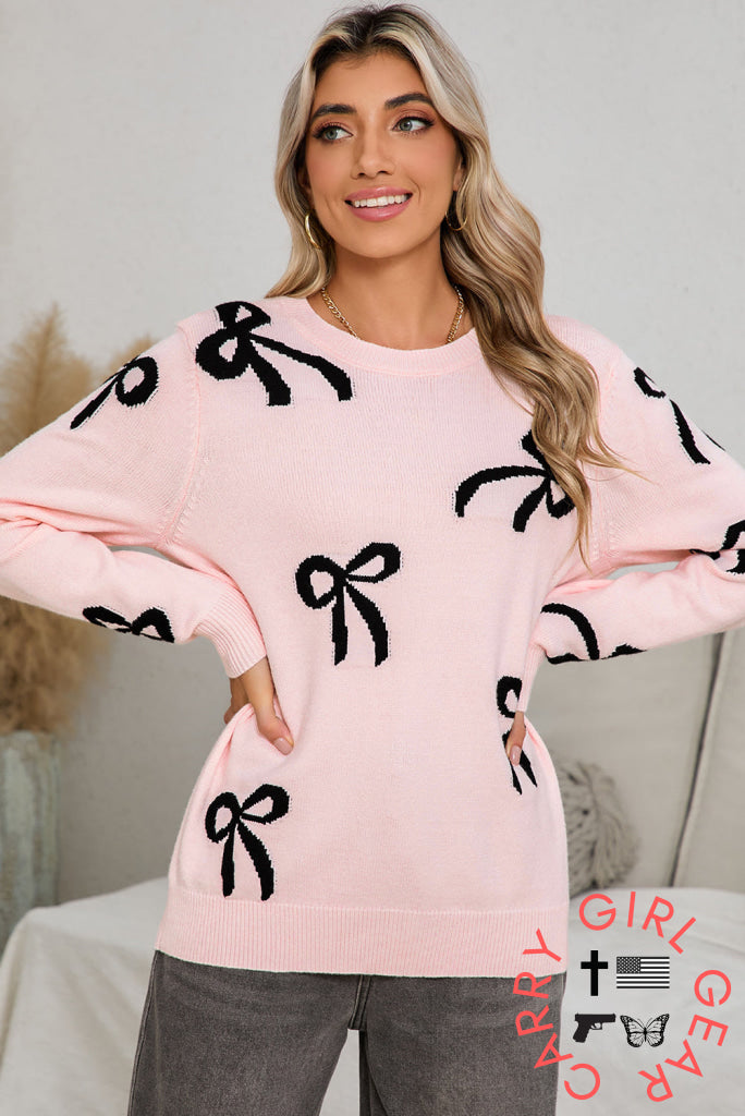 Light Pink Bow Sweater Sweaters