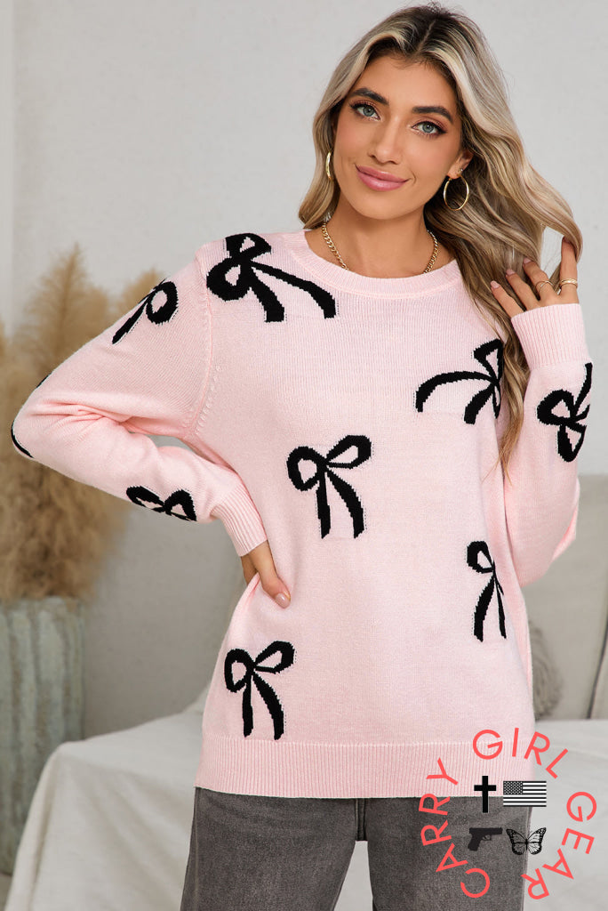 Light Pink Bow Sweater Sweaters