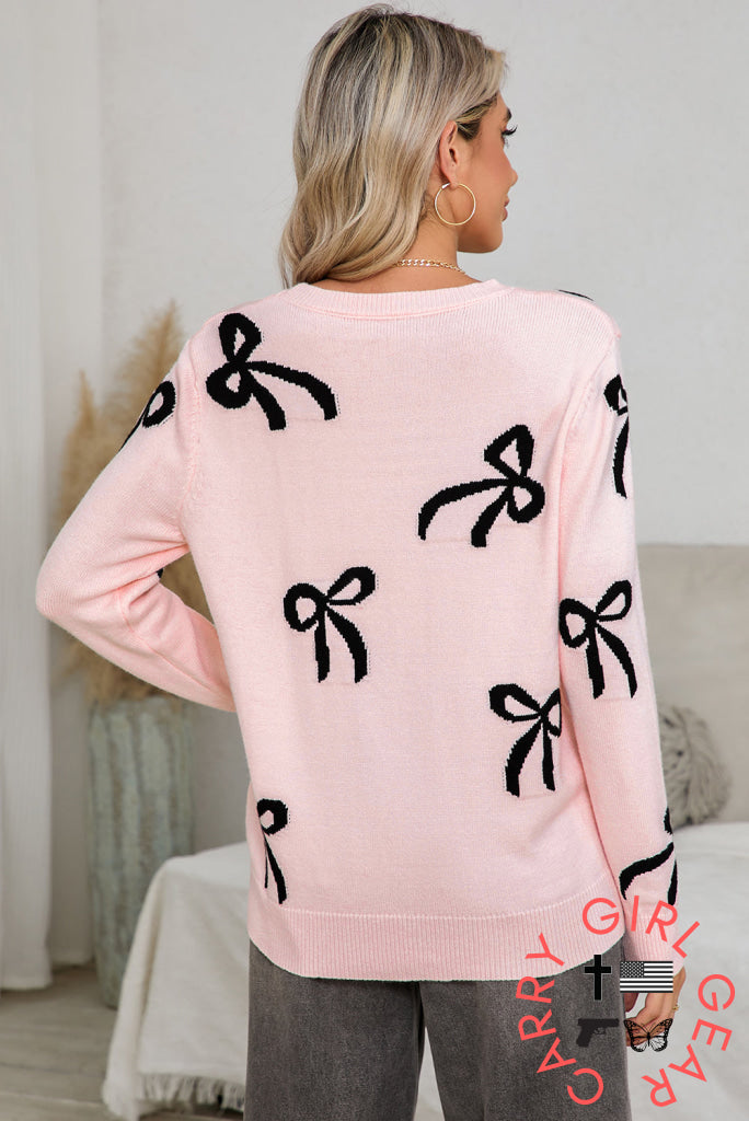 Light Pink Bow Sweater Sweaters