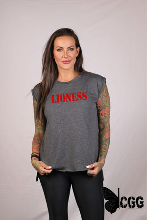 Lioness Ladies Design Storm Grey Ladies Flowy Tee / Small Shirt