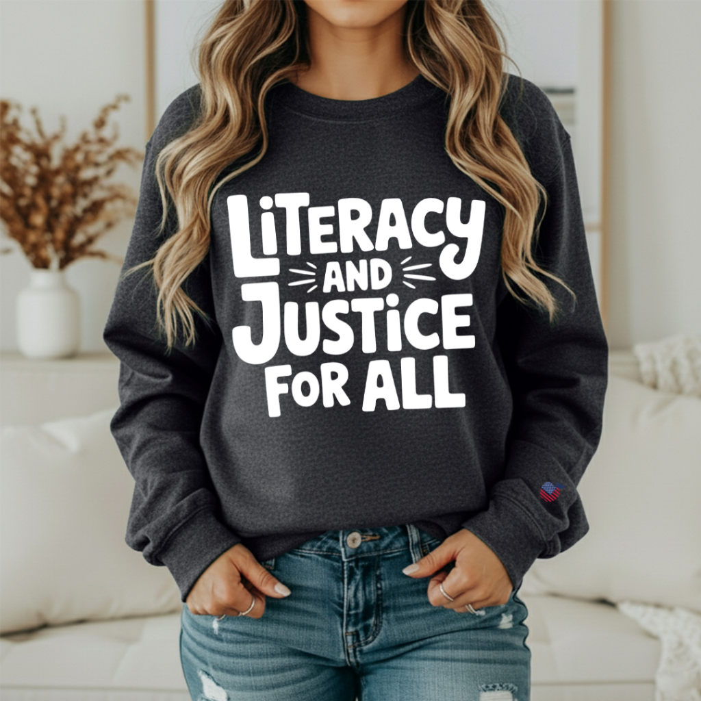 LITERACY & JUSTICE CREW SM / CHARCOAL Sweatshirt