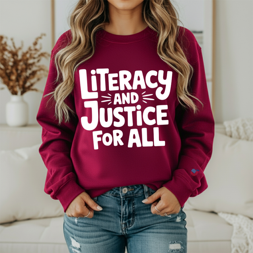 LITERACY & JUSTICE CREW SM / MAROON Sweatshirt
