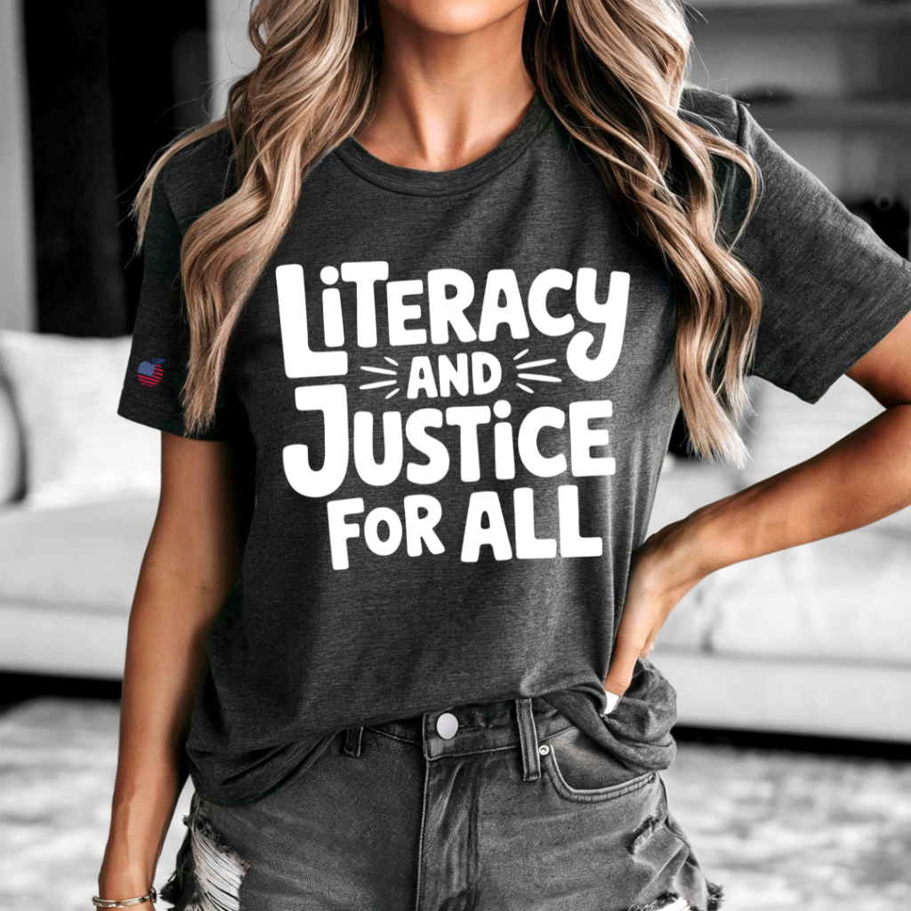 LITERACY & JUSTICE TEE CHARCOAL / XS / UNISEX TEE T-Shirts