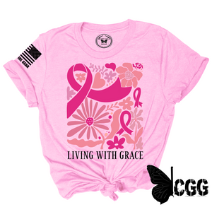 Living With Grace Tee Xs / Pink Unisex Cut Cgg Perfect