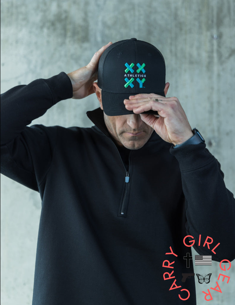 Logo Trucker Cap on Black Black with Color Logo ONE