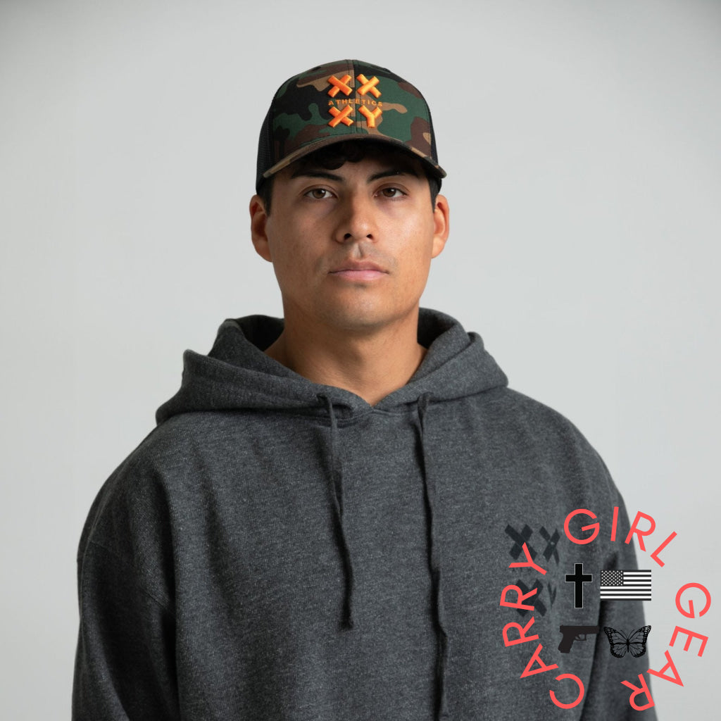 Logo Trucker Cap on Camo Camo ONE