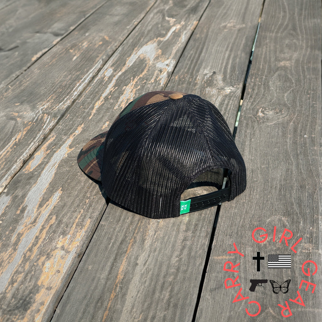 Logo Trucker Cap on Camo Camo ONE