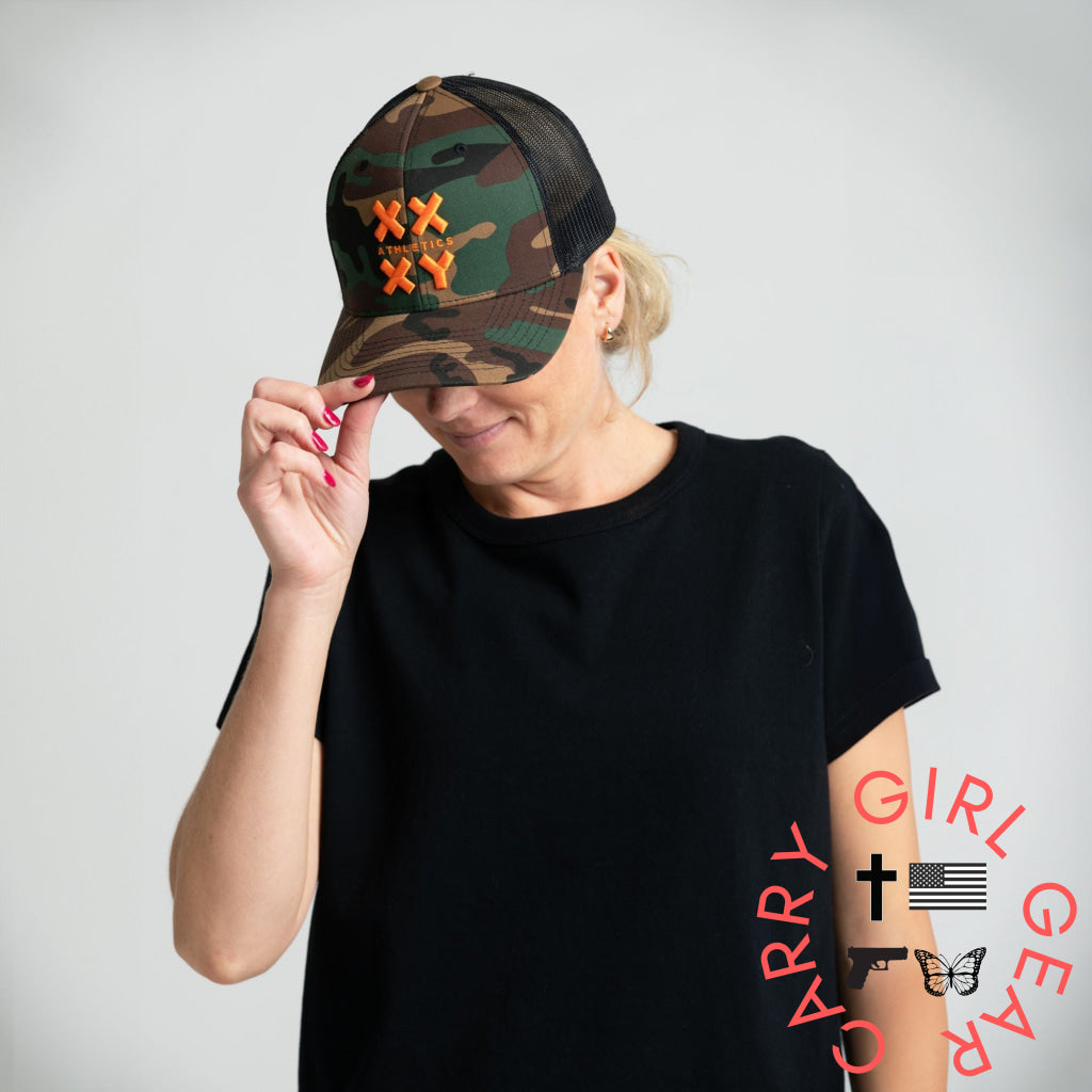 Logo Trucker Cap on Camo Camo ONE