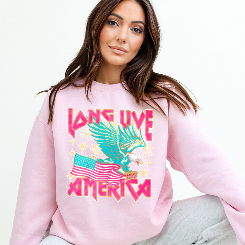 LONG LIVE AMERICA SWEATSHIRT SM / PINK Sweatshirt