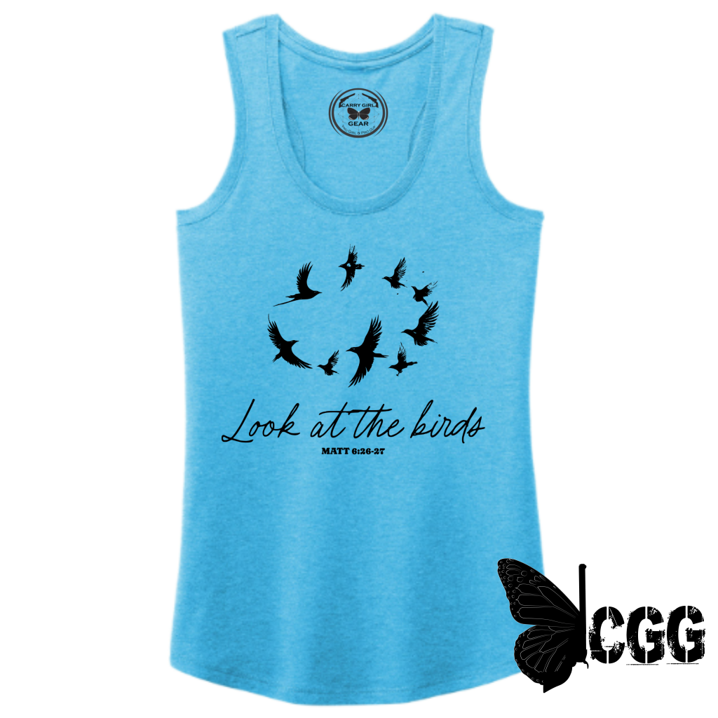 Look At The Birds Tank Top Xs / Turquoise Tank Top