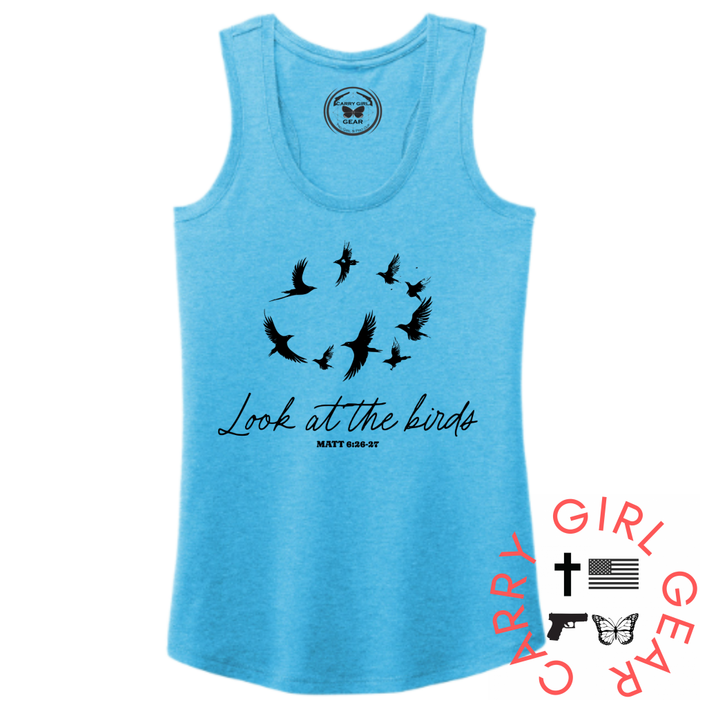 Look At The Birds Tank Top Xs / Turquoise Tank Top